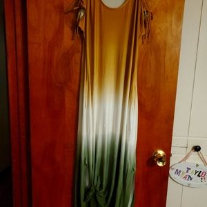 Womens multicolor high low maxi dress size S